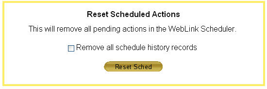 Setup - Settings Tab - Reset Scheduled Actions