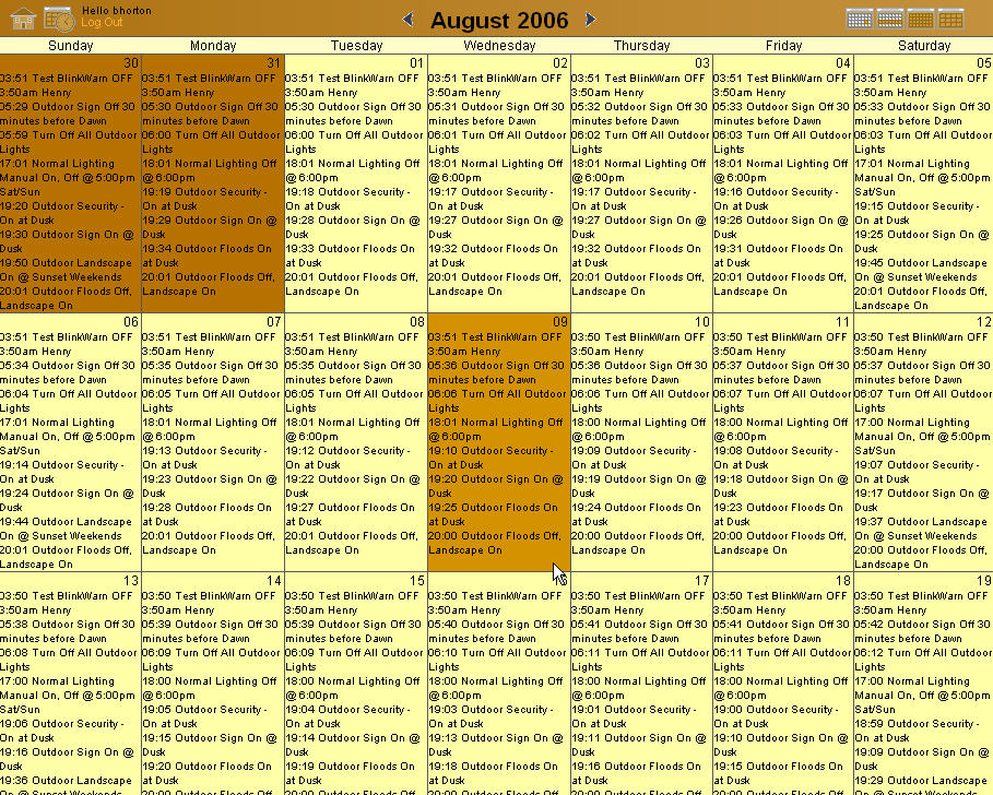 Schedule - Monthly View